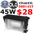 Aluminum die cast IP65 45w 60w 80w 100w 120w LED wall lighting outdoor UL DLC ETL with emergency function